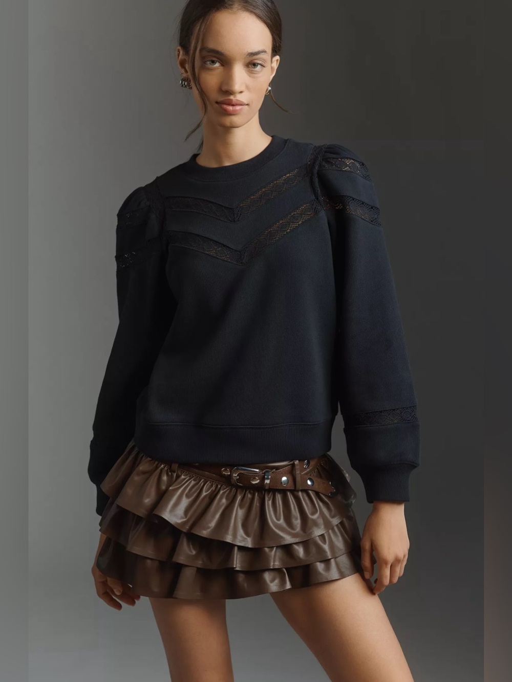 Rails NWT Isles Crew Neck Lace Pullover Sweater Women Size S